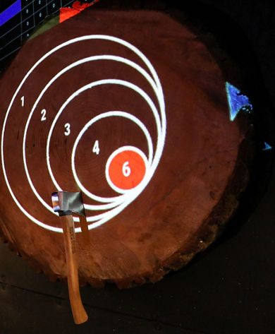 Axe throwing at the Foggy Goggle Axe House