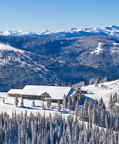 Aerial View of Two ElK Restaurant in Vail, CO.
