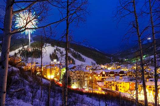 Scenic of Village at Night In Beaver Creek, CO.