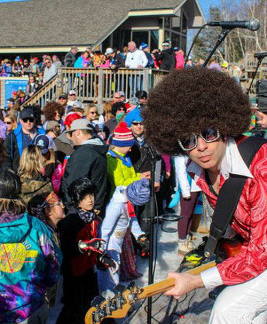 Band Performs for Crowd at Attitash Base Area 