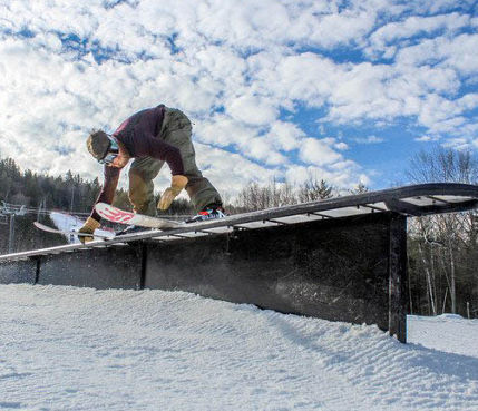 Ski Hits the Rail at Terrain Park at Attitash