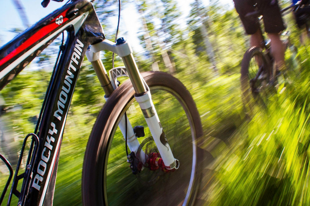Mountain biking in Vail, CO.
