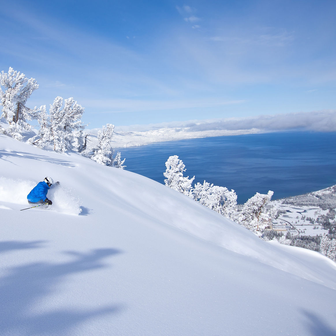 Powder Skiing in Heavenly, CA.