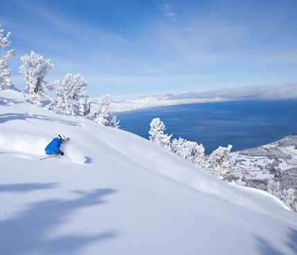 Powder Skiing in Heavenly, CA.