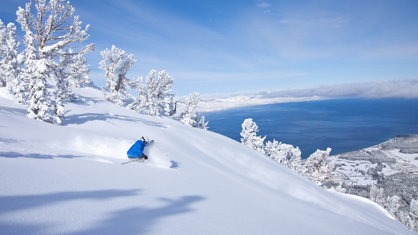 Powder Skiing in Heavenly, CA.
