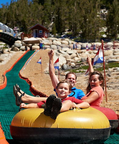 Family Tubes at Mountain Top In Heavenly, CA.