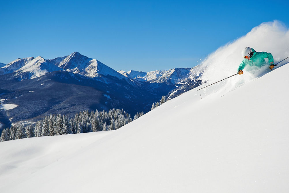 Powder Skiing in Back Bowl's In Vail, CO.