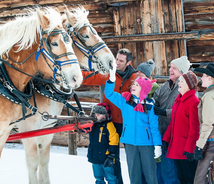 Winter Sleigh Ride in Keystone, CO.