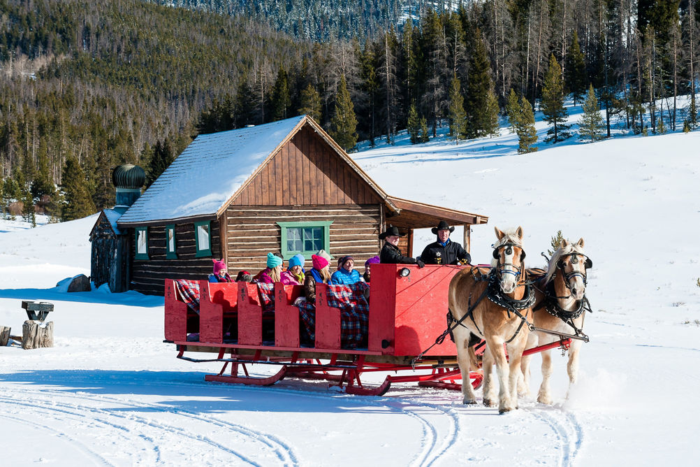 Winter Sleigh Ride in Keystone, CO.