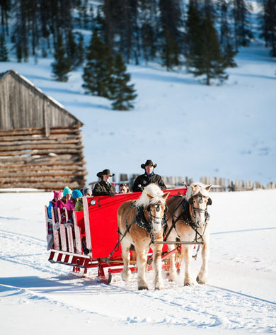 Winter Sleigh Ride in Keystone, CO.