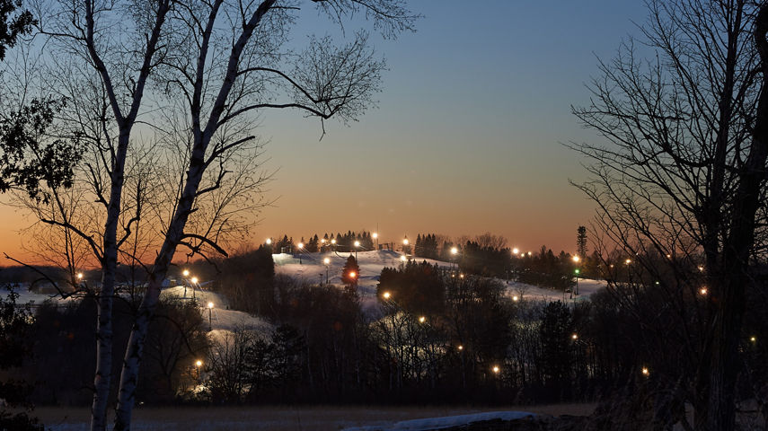 Night Time Lights in Afton Alps, MN