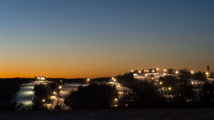 Night Time Lights in Afton Alps, MN