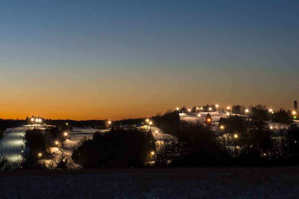 Night Time Lights in Afton Alps, MN