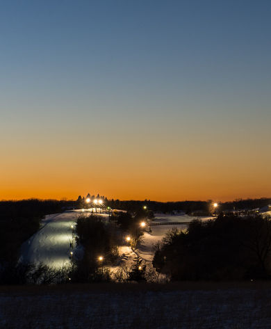 Night Time Lights in Afton Alps, MN