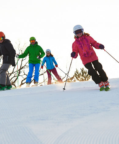 Friends Skiing and Snowboarding In Afton Alps, MN.