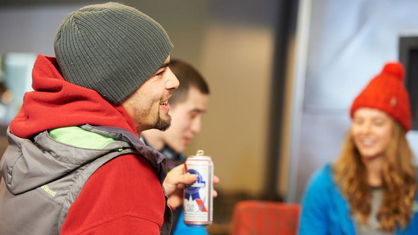 College Kids Enjoying Apres In Paul's Pub In Afton Alps, MN