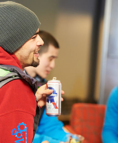 College Kids Enjoying Apres In Paul's Pub In Afton Alps, MN
