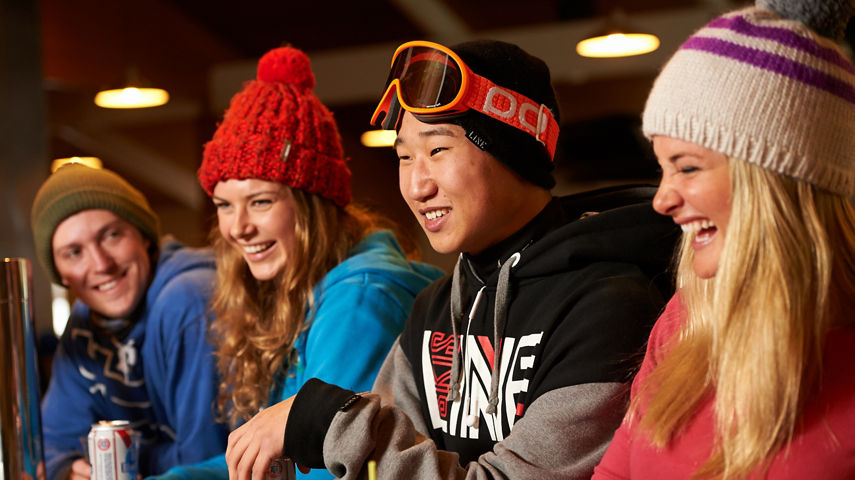 College Kids Enjoying Apres In Paul's Pub In Afton Alps, MN