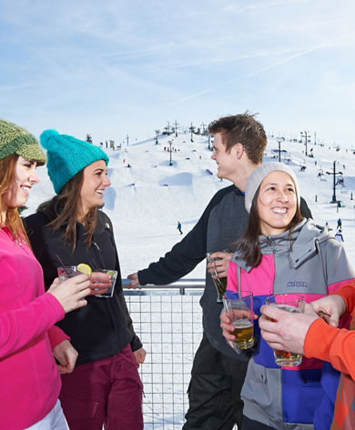 College Kids Enjoy Apres at Ore Creek Mountain Grill in Mt. Brighton, MI.