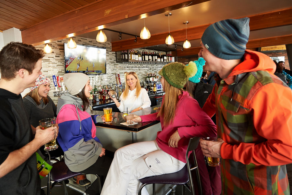 College Kids Enjoy Apres at Ore Creek Mountain Grill in Mt. Brighton, MI.