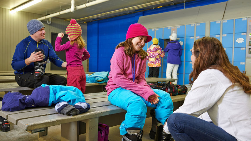 People being helped at the Ticket and Rental Shop in Mt. Brighton, MI.