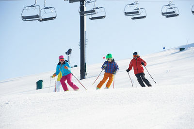 Family Enjoys Ski Day in Mt. Brighton, MI.