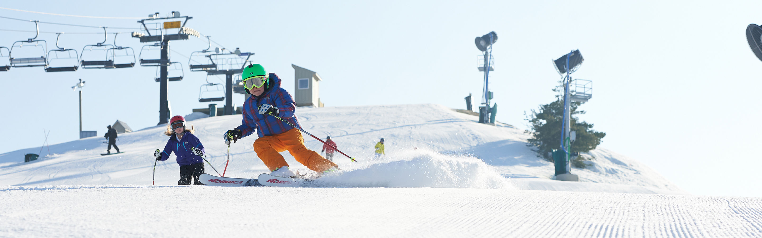 Family Enjoys Ski Day in Mt. Brighton, MI.