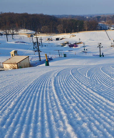 Morning Trail Grooming In Mt. Brighton, MI.