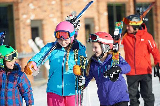 Family Enjoys Ski Day in Mt. Brighton, MI.