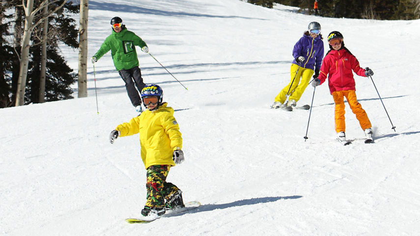 Family Skiing in Park City Mountain Resort, UT.