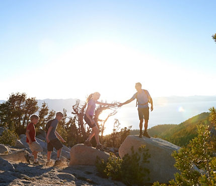 Family Hiking in Heavenly, CA.