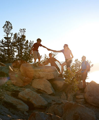Family Hiking in Heavenly, CA.