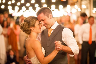 Bride and Groom Dance at their Wedding at Park City Mountain Resort, UT.