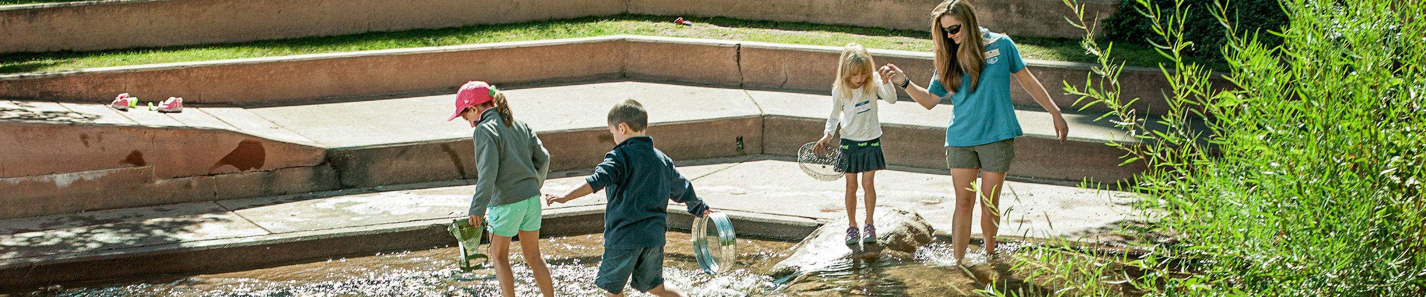 Kids Panning for Gold at Kids Camp in Beaver Creek, CO.