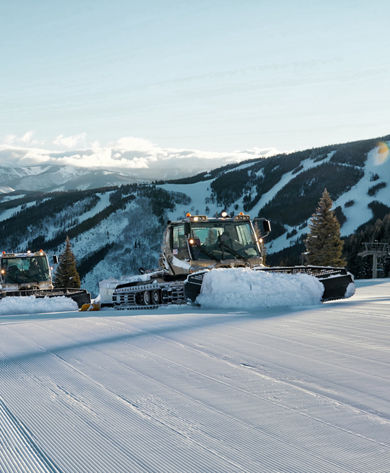 Snowcats Grooming Snow in Beaver Creek, CO.