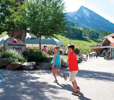 Kids run to Adventure Park in Crested Butte, CO.