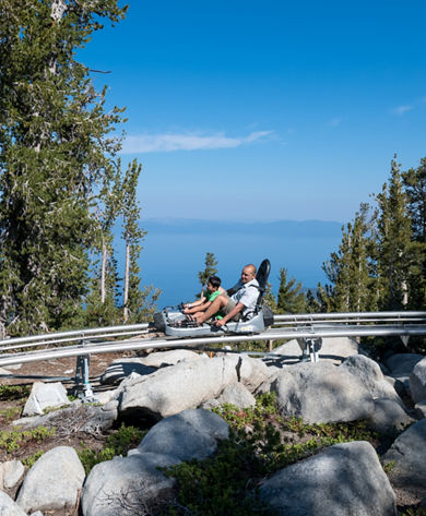 Summer Activities on Mounatin Overlooking Lake Tahoe in Heavenly, CA.