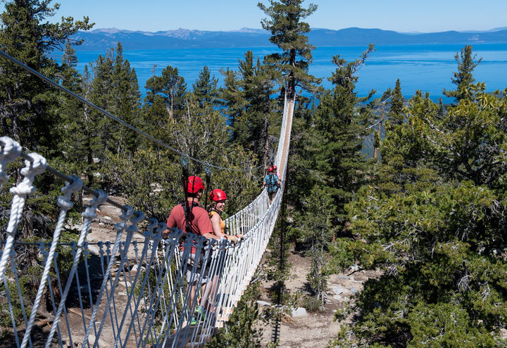 Summer Activities on Mounatin Overlooking Lake Tahoe in Heavenly, CA.