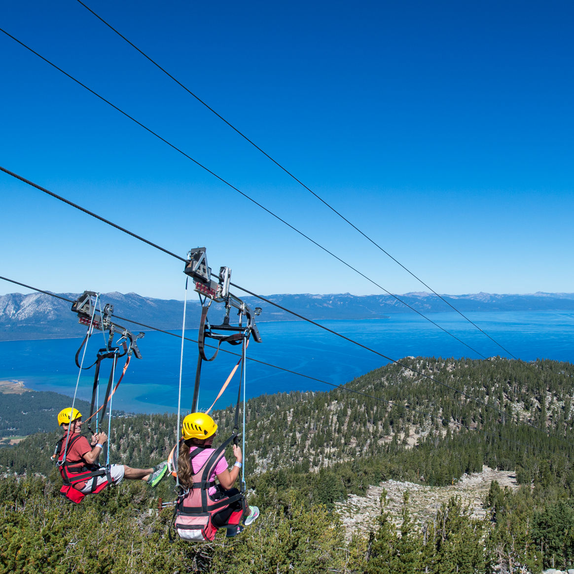 Summer Activities on Mounatin Overlooking Lake Tahoe in Heavenly, CA.