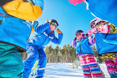 Ski school kids group at Breckenridge, CO.
