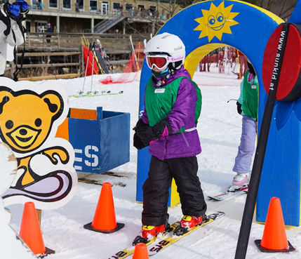 Kids in Ski School Lesson at Boston Mills