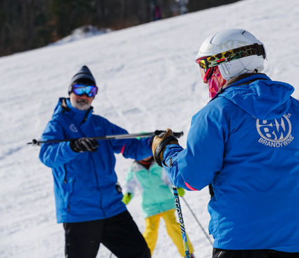 Ski Instructor Teaches Kids to Ski at Boston Mills