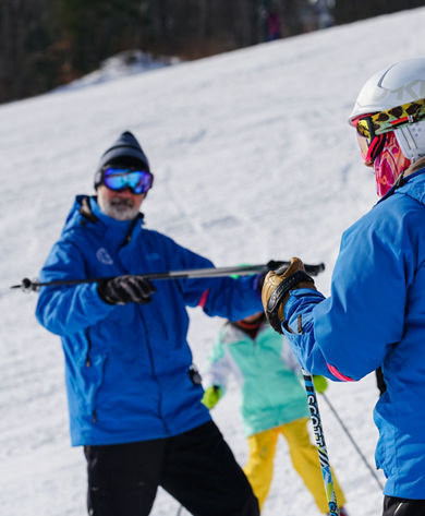 Ski Instructor Teaches Kids to Ski at Boston Mills