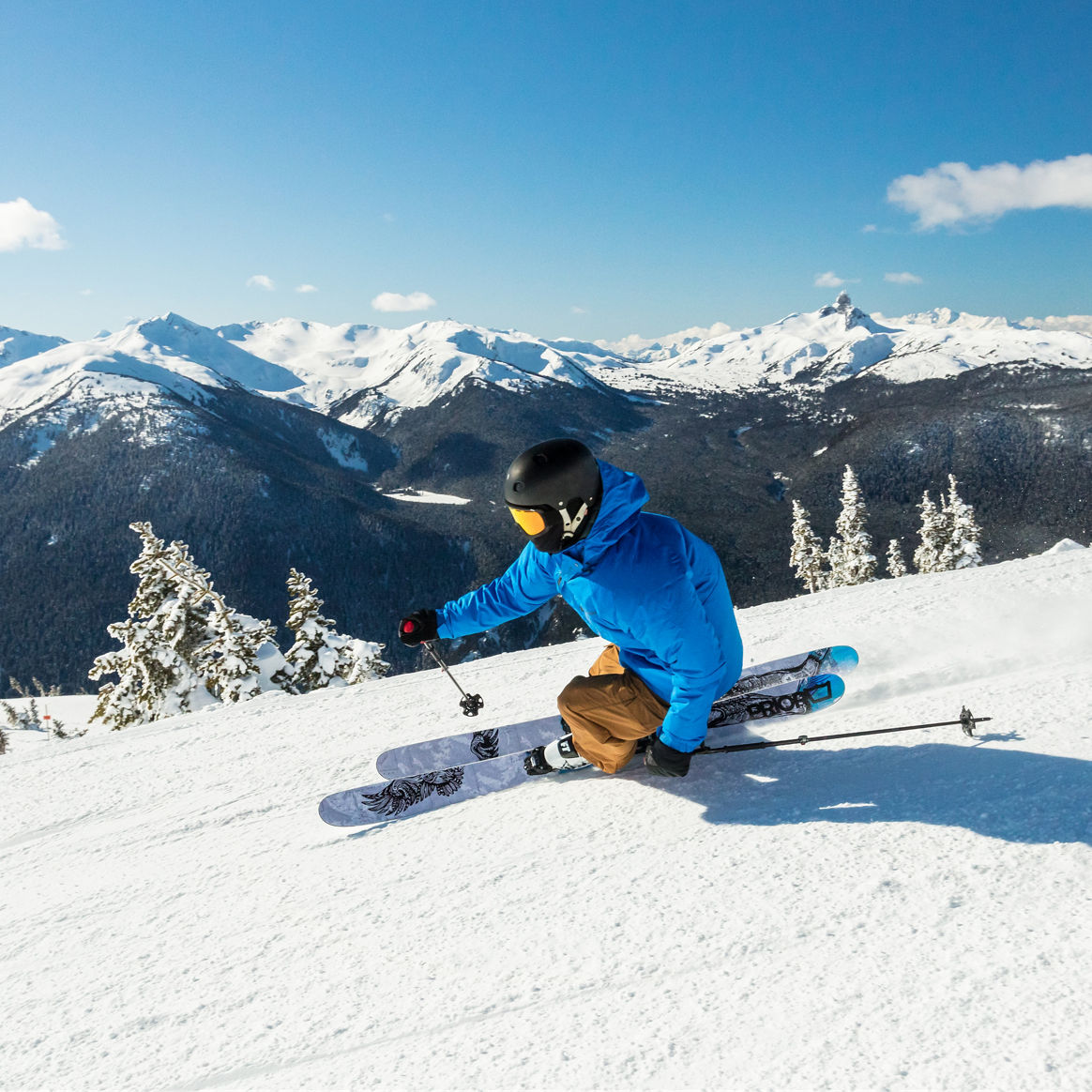 Keaton Carlson Skiing Groomers on a Bluebird Day