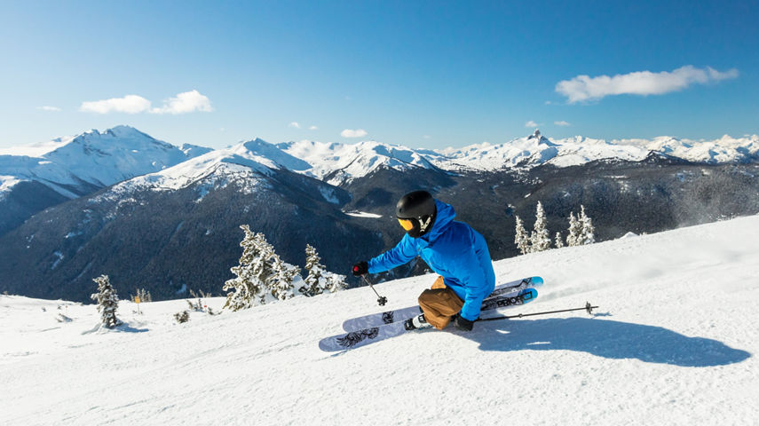 Keaton Carlson Skiing Groomers on a Bluebird Day