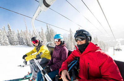 Young independents ski Peak 6 in Breckenridge, CO.