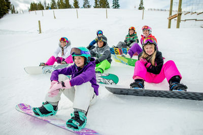 Kids Snowboard School at Vail, CO.