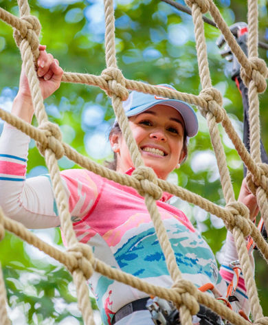 Treetop Adventure during summertime in Stowe, VT.