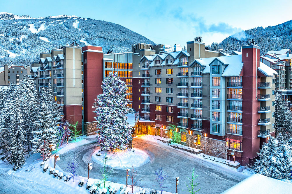 Winter Exterior of Hilton Whistler Resort & Spa