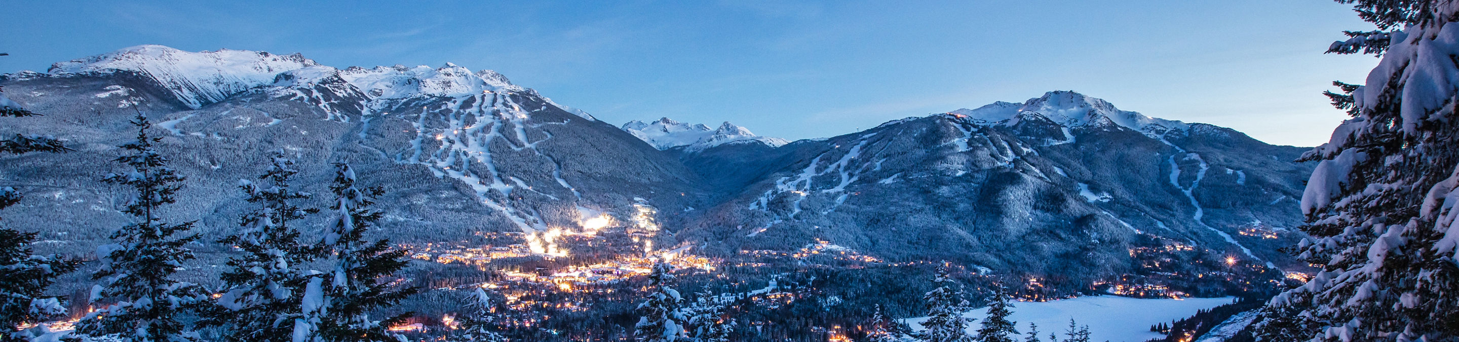 Whistler and Blackcomb Mountains at Dusk